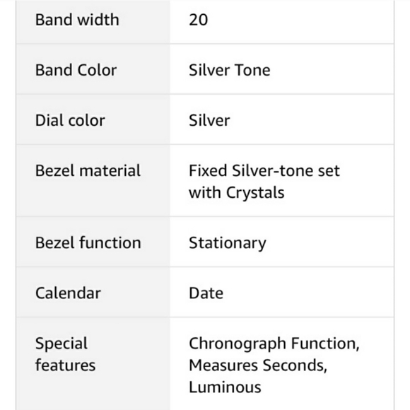 Wash Classic MK5667 Layton Chronograph Crystal Accented,Silver. - Picture 8 of 8